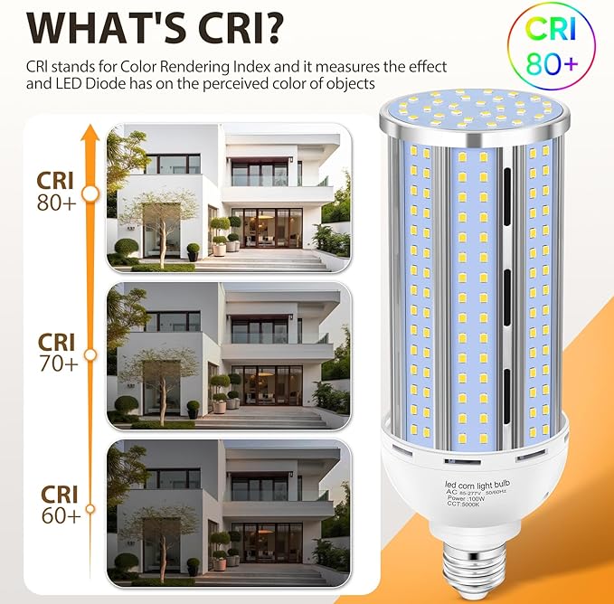 4 Pack 100W Corn LED Light Bulb Fanless,5000K Daylight(1000 Watt Equivalent) E26/E39 Large Mogul Base LED Cob Lamp 15,800LM for Outdoor Indoor Garage Warehouse Factory Workshop Street Backyard