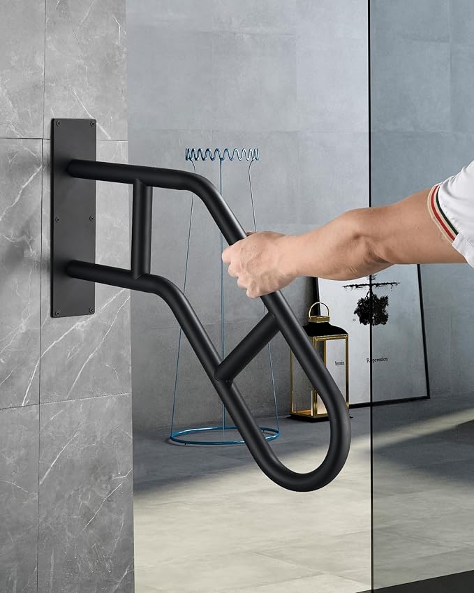 Hand Rails for Outdoor Steps,Hand Rails for Elderly, Porch Railing & Deck Hand Rail Wall Mount Stair Hand Grab Bars, U-Shape Safety Handle for Garage, Porch, Garden 2Pack