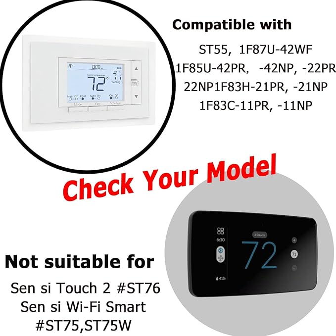 F61-2663 Wall Plate for Sen si Wi-Fi Programmable Thermostat,Hand Control, White (5)