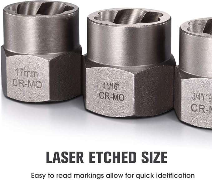 REXBETI Impact Bolt & Nut Remover Set, 13+1 Pieces Bolt Extractor Tool Set with Solid Storage Case