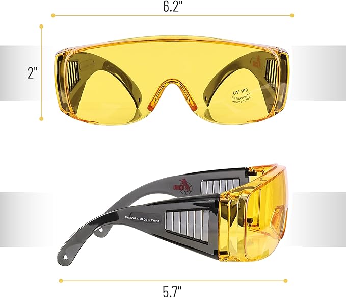 UNCO- Safety Goggles Over Glasses, Protective Goggles, Safety Goggles Anti Fog, Work, Safety Glasses Over