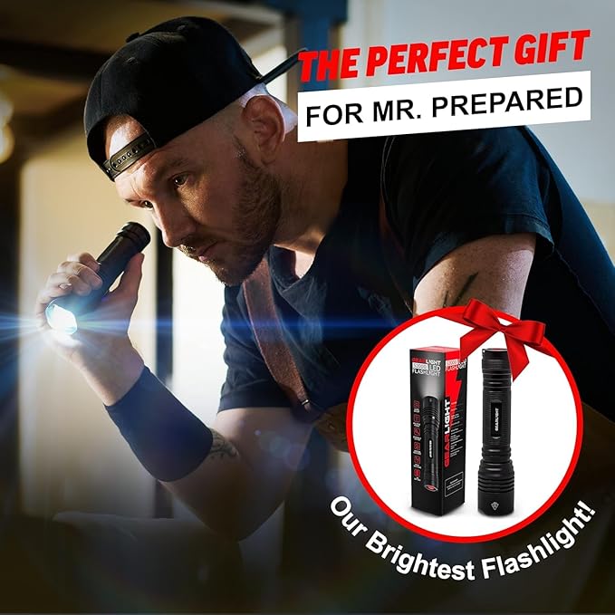 GearLight S2000 LED Flashlight High Lumens - Super Bright, Powerful, Mid-Size Tactical Flashlight for Outdoor Activity & Emergency Use - S2000-1 Pack, (Batteries Not Included)