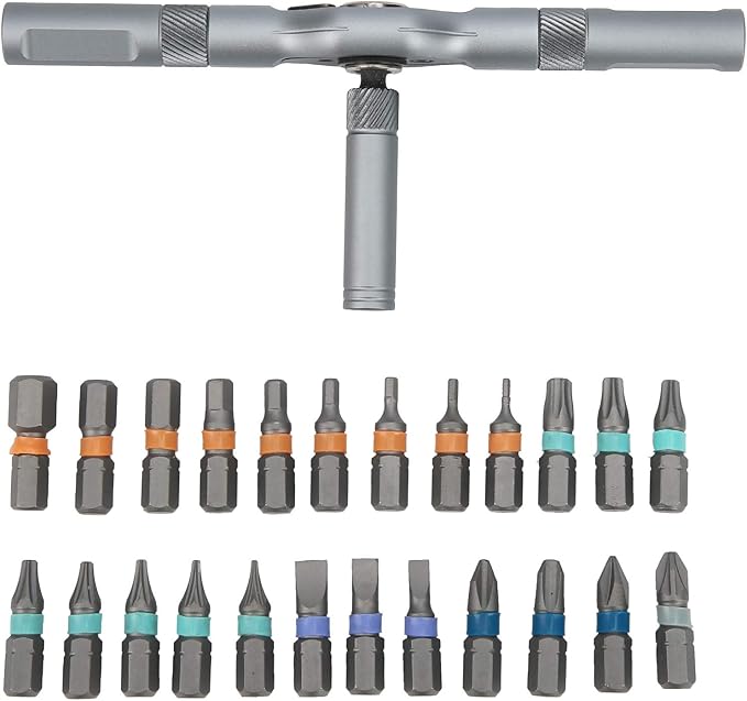 Ratchet Screwdriver Set Nut and Screwdriver Tool Set Small Ratchet Repair Screwdriver Set Rotatable Ratchet Handle Portable Furniture Computer Bicycle Repair kit Mini Repair Kit T Ratchet Wrench Set