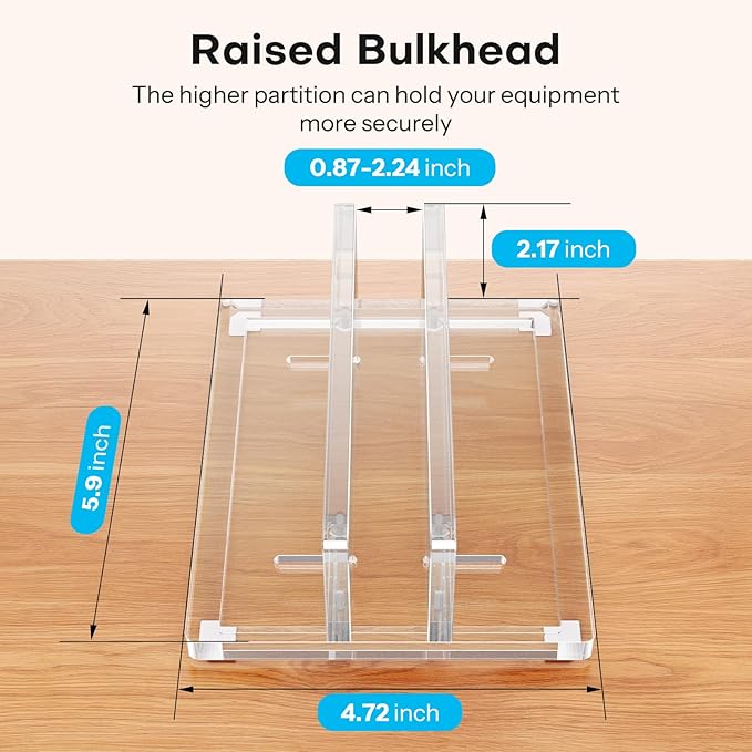 OMOTON Vertical Laptop Stand for Desk, Acrylic Laptop Holder Desktop Clear Adjustable Dock for MacBook Pro Air, HP, All Gaming Laptops up to 17” (Clear, Single Slot)