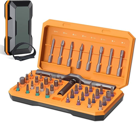 42 In 1 Magnetic Ratchet Screwdriver Set, Multifunctional Diy Ratchet Mini Screwdriver Set, Precision Repair Tool With Detachable Handle, Small Screw Driver For Furniture Computer (42PCS-ORANGE)