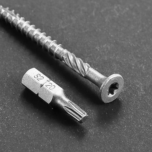 #8 * 1-5/8" 304 Stainless Steel Deck Screws, (1100pcs) 5 lbs.Exterior Wood Screws, Rust Resistant Epoxy Coated, Bronze, T20 Star Bit