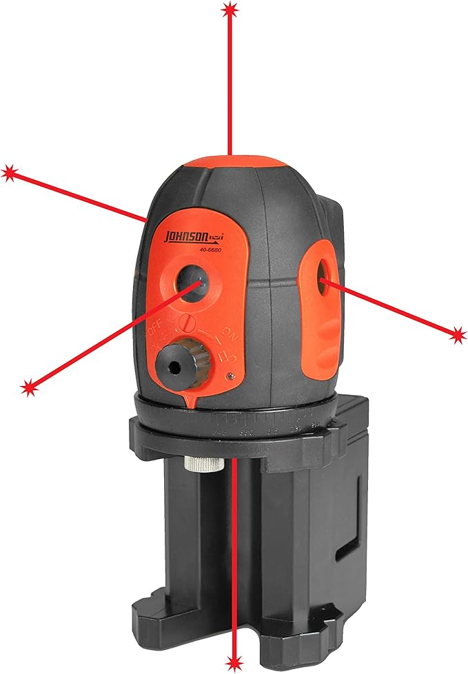 Johnson Level & Tool 40-6680 Self-Leveling 5 Beam Laser Dot, Red, 1 Laser