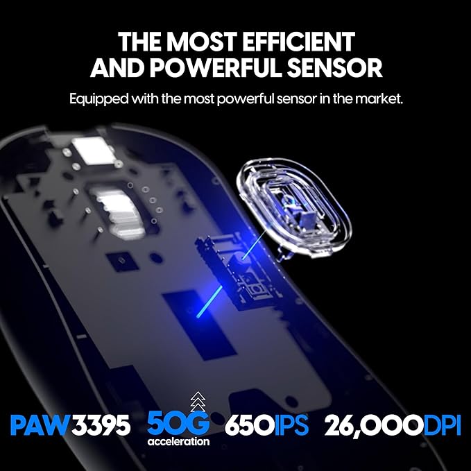 Pulsar Gaming Gears - X2H eS Wireless Gaming Mouse, Symmetrical, Optical Switch, OLED Display, Driverless, PAW3395 Sensor, 100H Battery, 4K dongle Included (Medium, Black)