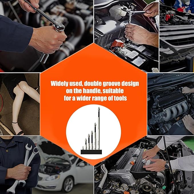 HUHAO 5Pcs High Magnetic Screwdriver Drill Bit Set, K5 Impact-Resistant and Nonslip Bit, Anti Slip Screwdriver Bits for Dry Wall, Sheetrock, Electric Drills - High Magnetic Strength & High Hardnes