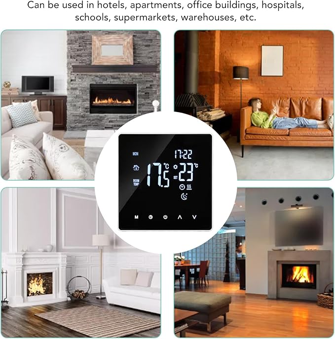 Floor Heating Thermostat 16A 4400W Intelligent Programmable Thermostat Digital Home Heating Temperature Controllerfor Radiant Underfloor Heating