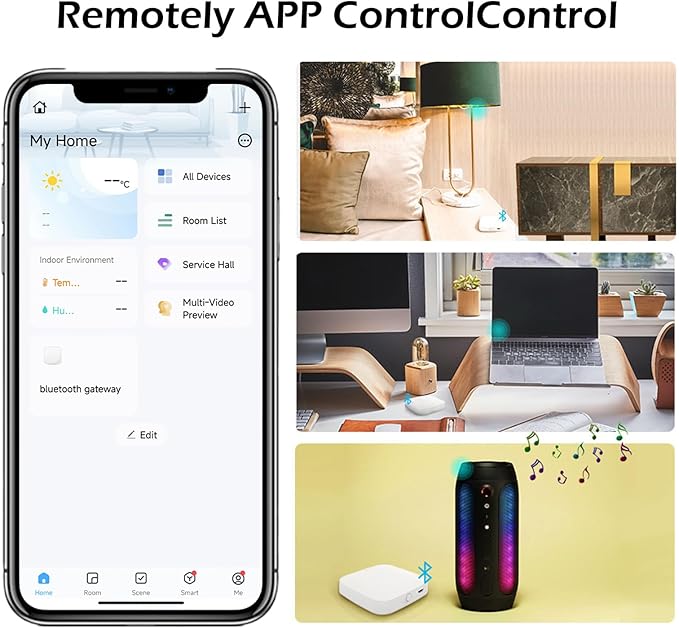 Tuya Smart Hub, WiFi Gateway for Smart Door Lock(Tuya BlE) with Remote Control, Bluetooth to WiFi Bridge, Bluetooth Mesh(SIG), Compatible with Alexa & Google Assistant, Supports 2.4GHz Bands