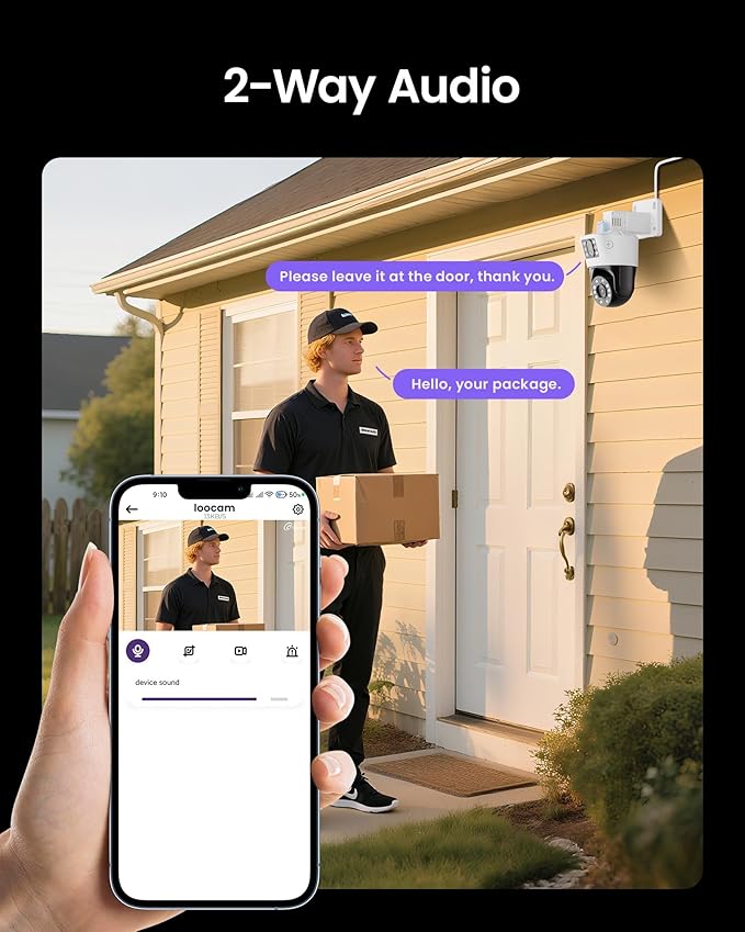 Dual-Lens 4K PoE Security Camera System, 4pcs Pan/Tilt CCTV Wired PoE IP Camera Outdoor Indoor, AI Person/Vehicle, Spotlight Siren, Color Night Vision, 8CH 8MP NVR with 2TB HDD
