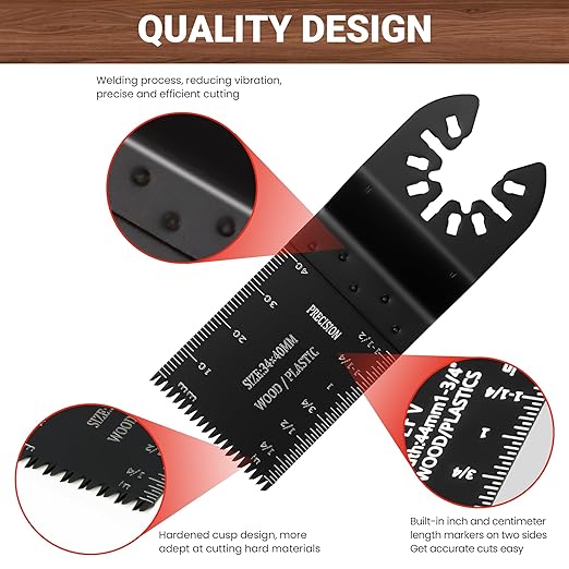 159 PCS Oscillating Saw Blades with Sandpaper, Universal Titanium Multitool Blades for Wood/Plastics/Metal, Quick Release Multi Tool Kits Compatible with Dewalt, Ridgid, Ryobi, Rockwell