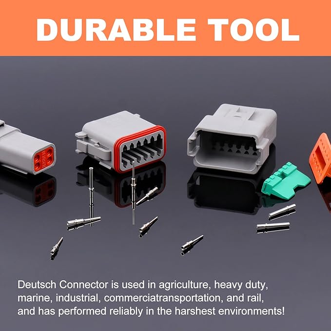 Newdeli Deutsch Crimp Tool Size 20 Deutsch Connector Tool 4 Way Indent 8 Impression Type Closed Barrel Crimper 20 22 AWG Solid Barrel Contact & Circular Connector Contacts Pin Crimping Tool