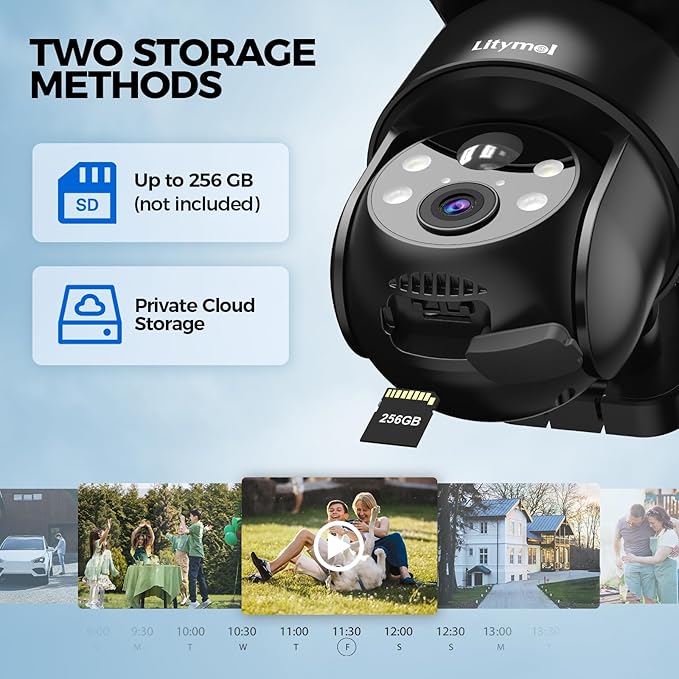 2K 2.4g WiFi Security Cameras Wireless Outdoor, 360° View Solar Cameras for Home Security, Color Night Vision, AI Detection, 2-Way Audio, Spotlight Siren Alarm, SD/Cloud Storage