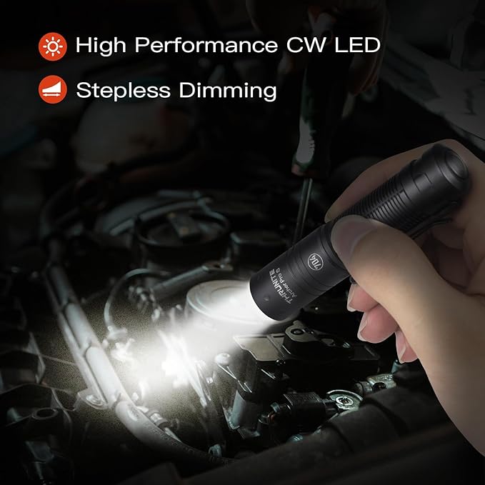 ThruNite Archer Pro S EDC Flashlight - Customized Edition with 704 Tactical, 1459 High Lumens Cool White LED, USB-C Rechargeable Flashlight with Tail Switch for Camping & Outdoor Use