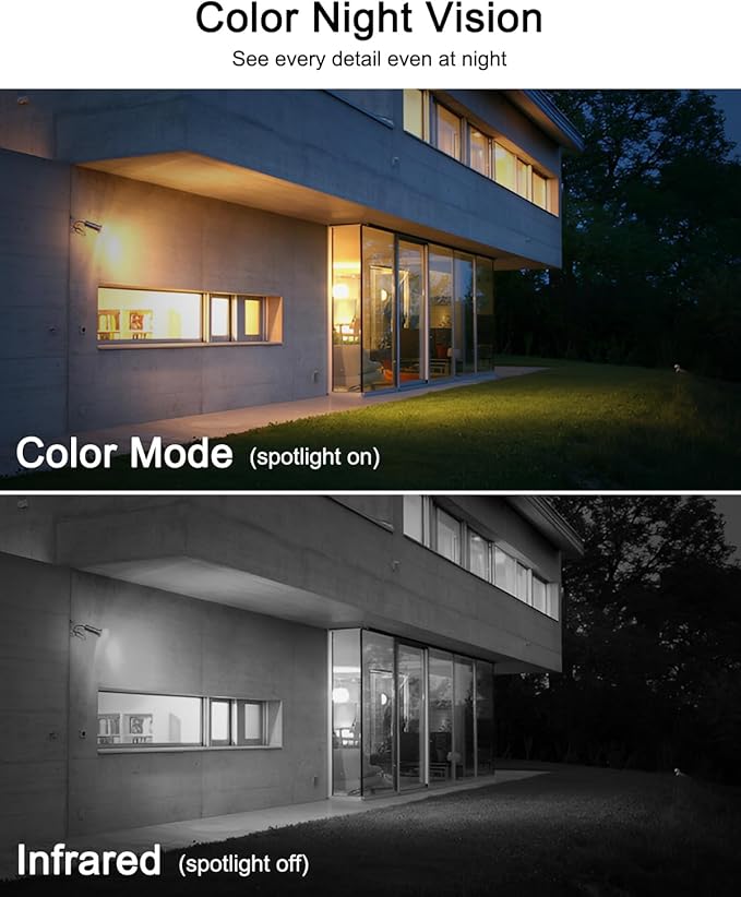 ANRAN 2K Solar Security Cameras Wireless Outdoor, 2.4Ghz WiFi Surveillance Outdoor Camera for Home Security with Embedded Solar Panel, Color Night Vision, 2-Way Talk, IP67 Waterproof, Work with Alexa