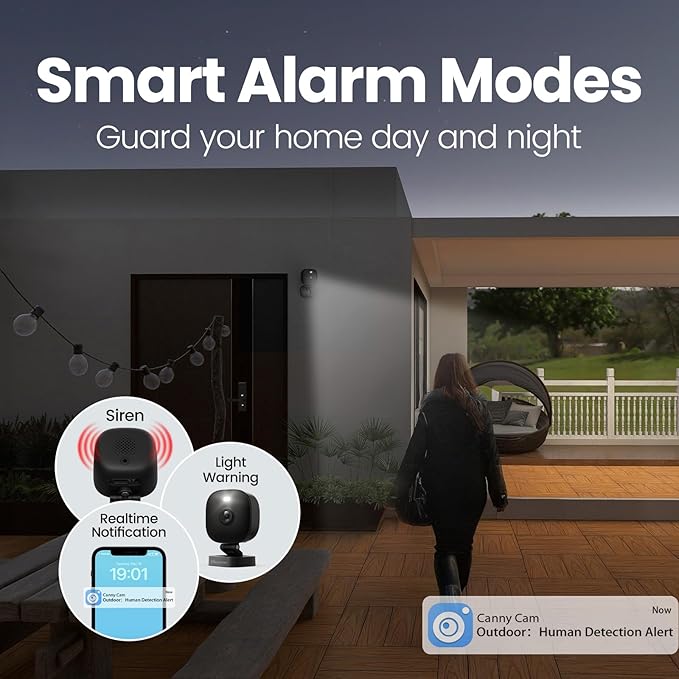 VIMTAG Security Camera Outdoor 2.5K, 2.4G/5G Smart Wi-Fi Cameras for Home Security with Color Night Vision, Motion Activated Spotlight/Siren, IP66,2-Way Audio, Cloud/512G SD Card Storage,Wired, Black