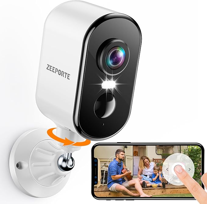 2K Security Cameras Wireless Outdoor, Pan Rotating 360° Battery Powered WiFi Camera with AI Motion Detection, Color Night Vision, Spotlight, Siren, 2-Way Talk, Waterproof, SD/Cloud Storage