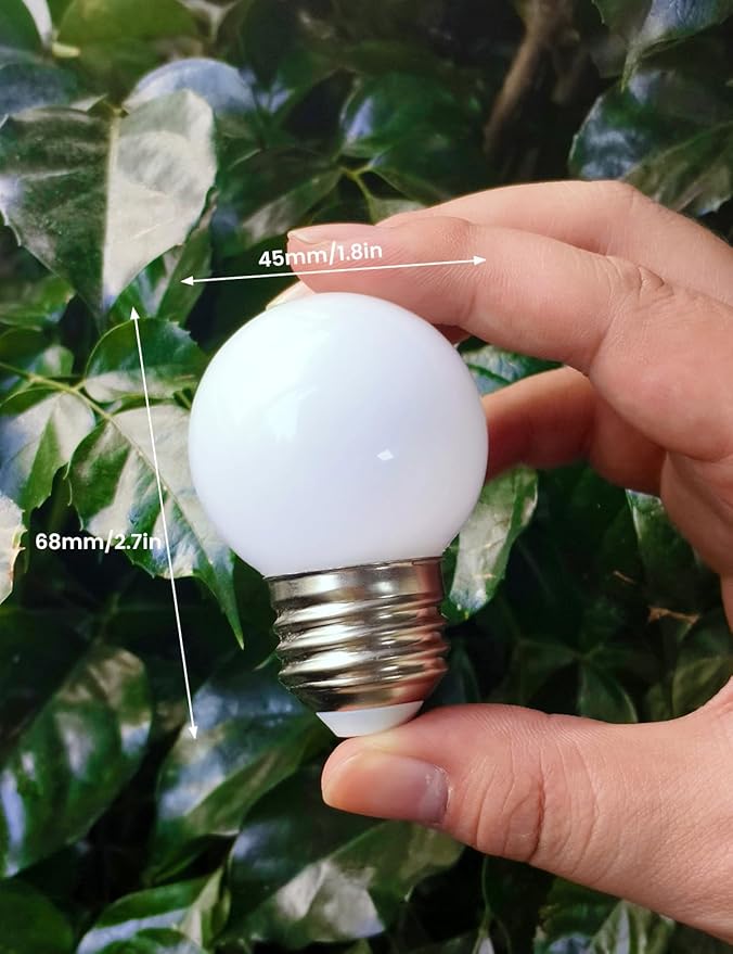 G45 LED Refrigerator Light Bulb - 40W Equivalent, 5W, 6000K Daywhite, 95+ CRI, E26 Base, Waterproof IP44 - Full Spectrum for Kitchen, Freezer, Bathroom, Office, Vanity, and Indoor Plants