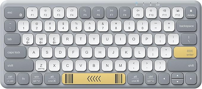 iClever BK50 Compact Bluetooth Keyboard, Portable, Vibrant Colors, Silent Typing, Syncs with 3 Devices – Compatible with Tablet, iPad, iPhone, Windows