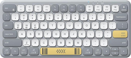 iClever BK50 Compact Bluetooth Keyboard, Portable, Vibrant Colors, Silent Typing, Syncs with 3 Devices – Compatible with Tablet, iPad, iPhone, Windows