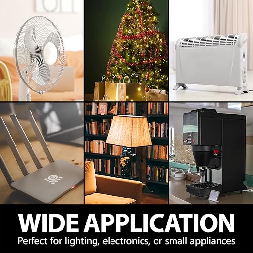 Fosmon Wireless Remote Control Outlet Plug Indoor, Battery Operated Light Switch with Braille On/Off Mark, for Lights, Christmas Tree, No Interference, 15A/1875W, No Wiring & Expandable - 3 Pack