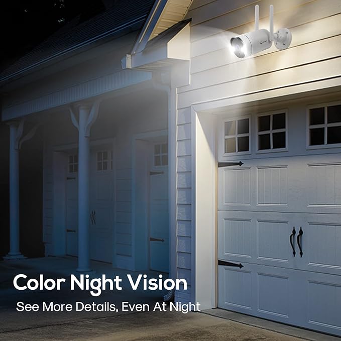 Kittyhok 10CH 2K Wireless Security Camera System Outdoor, Person Detection, Spotlight, 10CH NVR with Monitor, 1TB HDD, 24/7 Recording, KS3084 Bundle with CY3 PTZ Wireless Security Camera