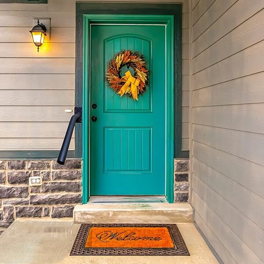 2PCS Wall Mount Hand Railing for 1-2 Step Stairs, handrail for Outdoor Steps, Elderly Handicap Safety Grab Bar for Outdoor Garage Entry Steps Stair Interior Exterior Stairway