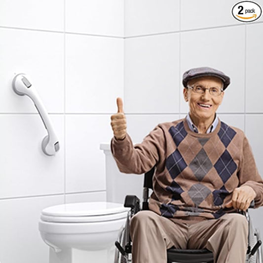 AirTight® Grab Bars for Shower Suction (2Pack) 16-Inch Matte Grey