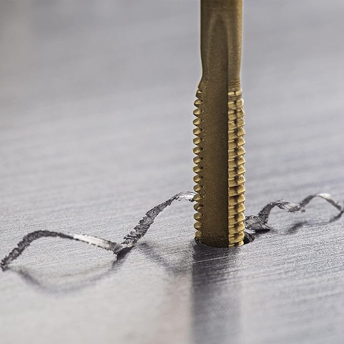 Brass Coated 80pcs SAE & Metric Tap and Die Set, Metric Standard Rethreading Tool Kit, Coarse and Fine Threads for Cutting External and Internal Threads, Essential Repair Tool Kit with Case