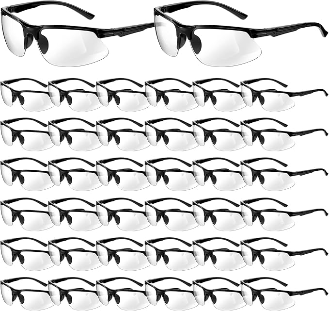 Kathfly 36 Pcs Safety Glasses Work Scratch Resistant Glasses Protective Safety Goggles Eyewear with Lens(White)