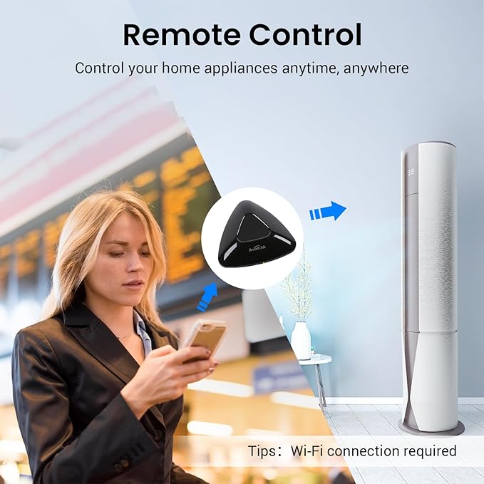 Broadlink RM MAX Smart Home Hub, Wi-Fi & BLE Universal Remote for IR/RF Devices, Compatible with Alexa & Google Home, Easy Setup, RF Hub for TV, AC, Blinds