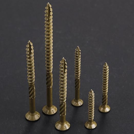 #10 * 2-1/2" Deck Screws, (80pcs) 1 lbs.Exterior Wood Screws, Rust Resistant Epoxy Coated, Bronze, T20 Star Bit