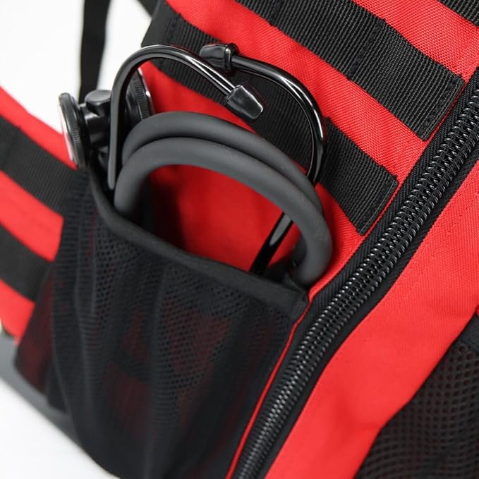 Lightning X Stocked Modular Trauma & Bleeding First Aid Responder Medical Backpack + Kit (Red)