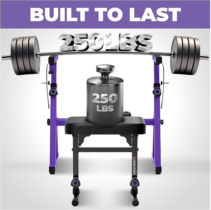 Liquid Stands Portable Heavy Duty Digital Piano Stand & Bench Set - Adjustable Keyboard Music Stand & Seat for 54-88 Key Electric Pianos (Purple)