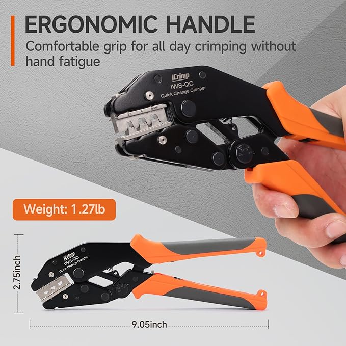 iCrimp Rachet Crimping Tool for Solar Terminals, AWG 14-10 Wire Crimper, Electrical Crimp Tool, X2546B Jaws