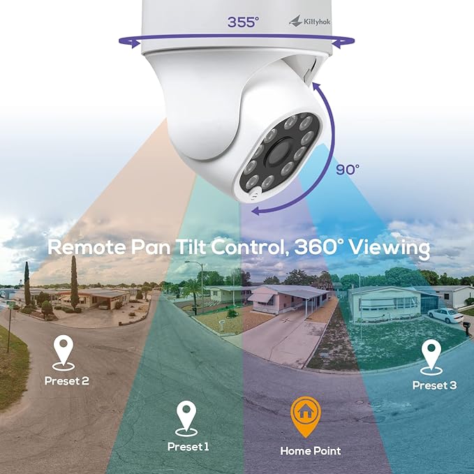 Kittyhok 10CH 2K Wireless Security Camera System Outdoor, Person Detection, Spotlight, 10CH NVR with Monitor, 1TB HDD, 24/7 Recording, KS3084 Bundle with CY3 PTZ Wireless Security Camera