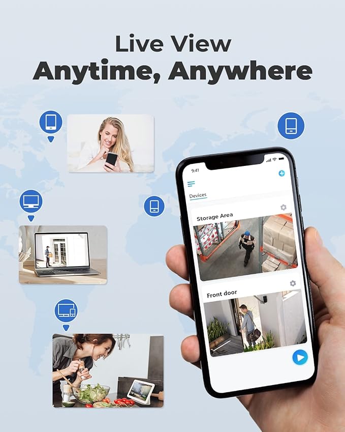REOLINK 4K PoE Security Camera System Wired, 8pcs 8MP PoE Cameras, Smart Person/Vehicle Detection, 16CH NVR with 4TB HDD, H.265, 24/7 Recording, High Bitrate & Clear Stream, RLK16-800D8