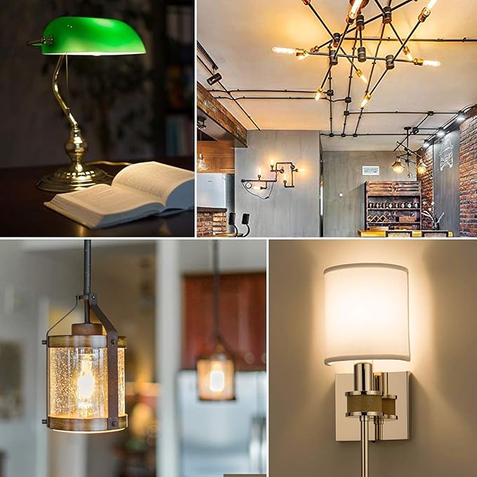 Leools T10 Led Bulb,Dimmable Tubular Vintage LED Edison Bulbs 6W,Equivalent 60 Watt,600LM,Warm White 2700K,Clear Glass,E26 Base Bulb, for Cabinet Display Cabinet etc,3 Pack.