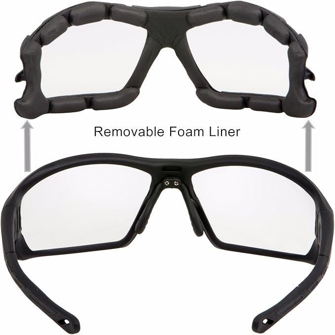 WYND Blocker Motorcycle Riding Glasses Extreme Sports Wrap Sunglasses (Black/Clear)