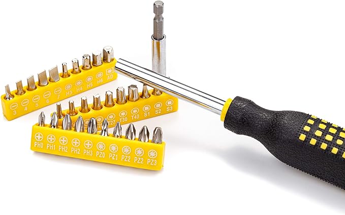 CARTMAN 218 Piece Tool Set General Household Hand Tool Kit with Plastic Toolbox Storage Case Yellow