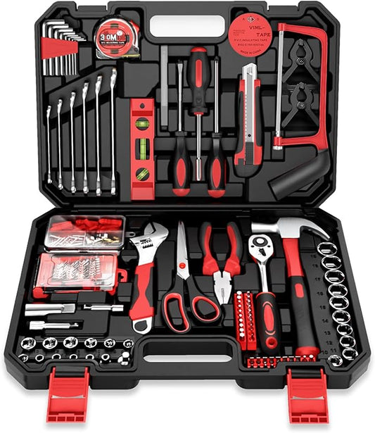 Sundpey Home Tool Kit 257-PCs - Household Basic Repair Tool Set for Men Women - General Hand Mechanic's Tool Set & Screwdriver Set & Wrench Set & Socket & Portable Tool Box Storage Case for Apartment