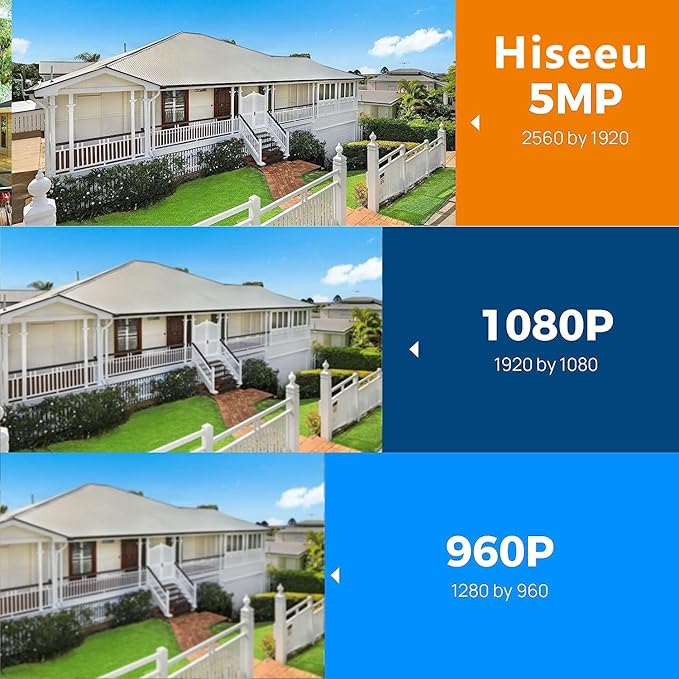 Hiseeu 5MP Wireless PTZ Security Camera System, Indoor Outdoor IP66 Waterproof WiFi Camera, 4K 10CH NVR, 2-Way Audio, Motion Detection Alarm, 24/7 Surveillance, 1TB Hard Drive (Plug-in Power Supply)