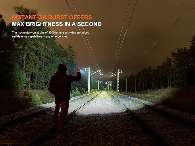 Fenix WF25RM 3000 Lumen Police Duty Flashlight/Blacklight Charging Cradle, USB-C Rechargeable Battery and EdisonBright Charging Cable Carrier