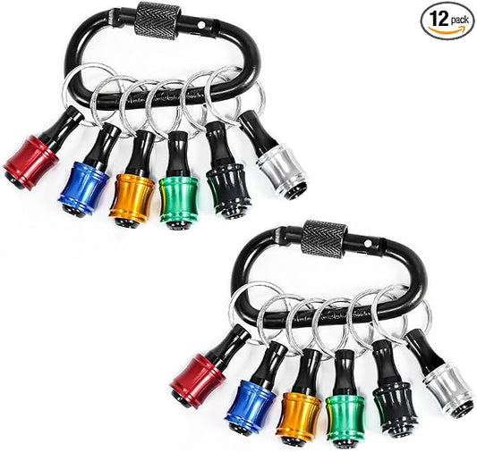 12Pcs Bit Holders 1/4 Socket, Hex Shank Screwdriver Bit Holder for Impact Driver Drill Bit Keychain Extension Bar Quick Release Easy Change, Screwdriver Bit Holders for Tools & Home Improvement Gift