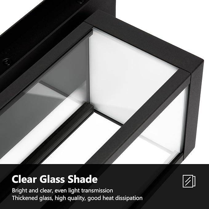 Dusk to Dawn Outdoor Wall Light Fixture Black LED Porch Light Wall Mount Sconce Exterior Light Fixture for Garage House Garden Patio,13W 800LM