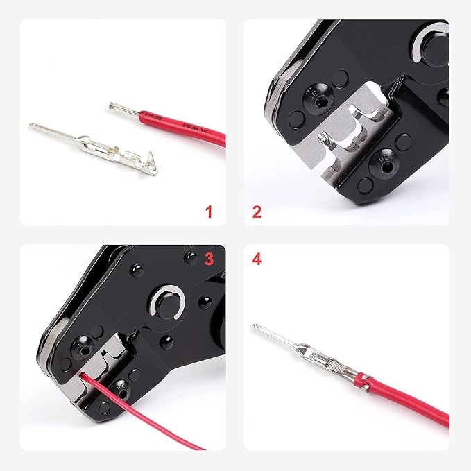 Knoweasy SN02BM JST/Molex Crimper for XH2.54/PH2.0/3.96mm/PX Terminals and AWG28-20 Wires - Precision Crimp Tool for Electronics and DIY