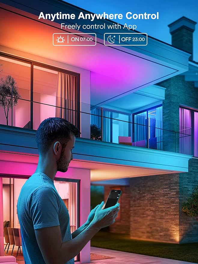 ANGELHALO Smart Light Bulbs, Color Changing A19 LED Light Bulb, Work with Alexa and Google Assistant, Wi-Fi & Bluetooth Light Bulbs, 16 Million Colors RGBCW, Music Sync, 800 Lumens, 2.4Ghz only,4 Pack