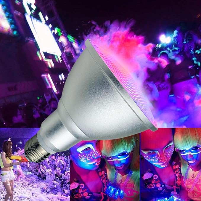 2Pack PAR30 LED Bulb, 30W RGB+Warm White(3000K) LED Flood Light Indoor/Outdoor, Dimmable Color Changing Spotlight with Remote Control, Lawn Lamp for Home Courtyard Christmas Party Decoration